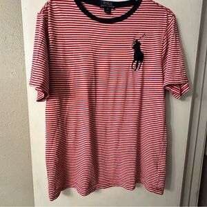 Polo by Ralph Lauren Red Striped Women's Shirt Big Pony Size XL
